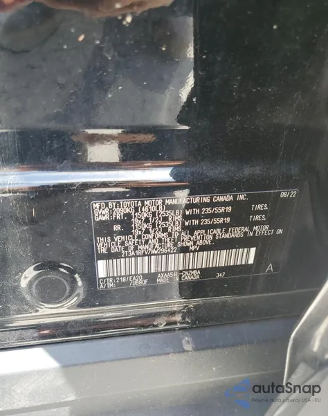 2022 Toyota Rav4 Xle Premium z USA, uszkodzony, nr VIN 2T3A1RFV7NW296422